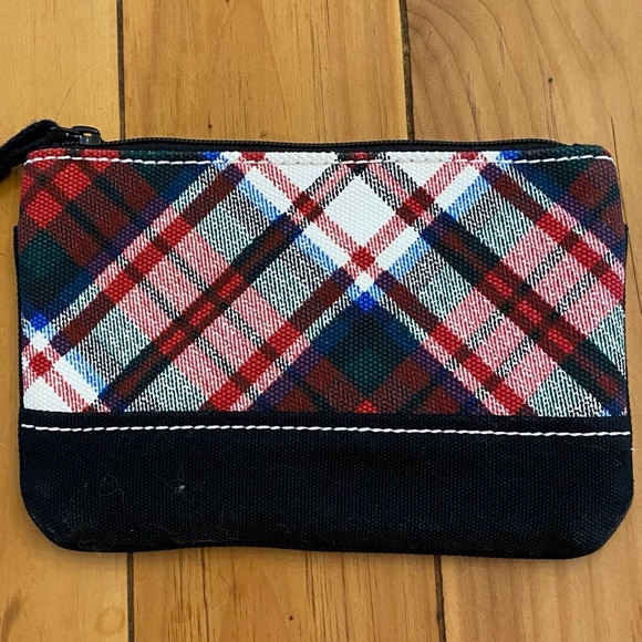 Land’s End Canvas Plaid Red Green & Black Wristlet Small Clutch NEW - Picture 2 of 9